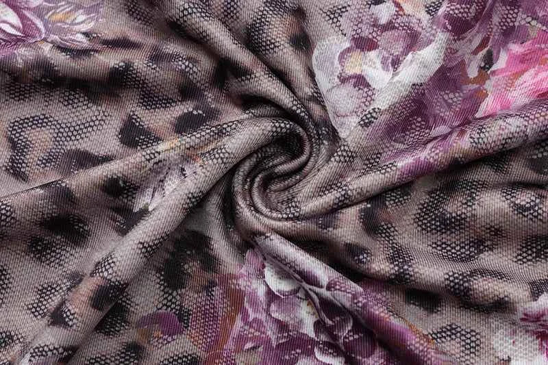 Leopard Print Spaghetti Strap Sleeveless Backless Bodycon Slit Midi Dress - Rown