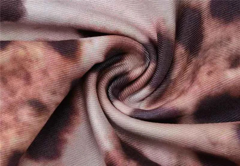 Long Sleeves Leopard Print Robe Turtleneck High Waist Bodycon Mini Dress - Rown