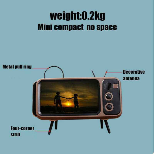 Retro TV Bluetooth Speaker Mobile Phone Holder