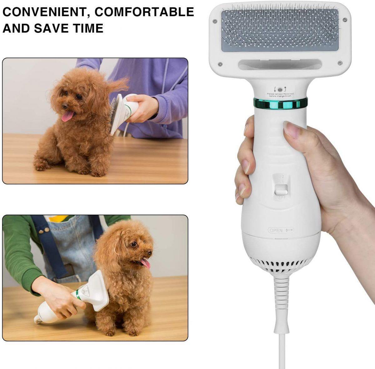2 in 1 Pet Grooming Hair Dryer with Slicker Brush 2