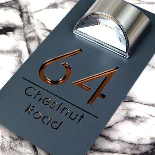 Solar Light Laser Cutting House Plate - Illuminate Your Address 2