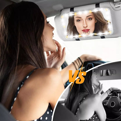 Car Sun Visor Mirror with LED Lights - Beauty on the Go 2