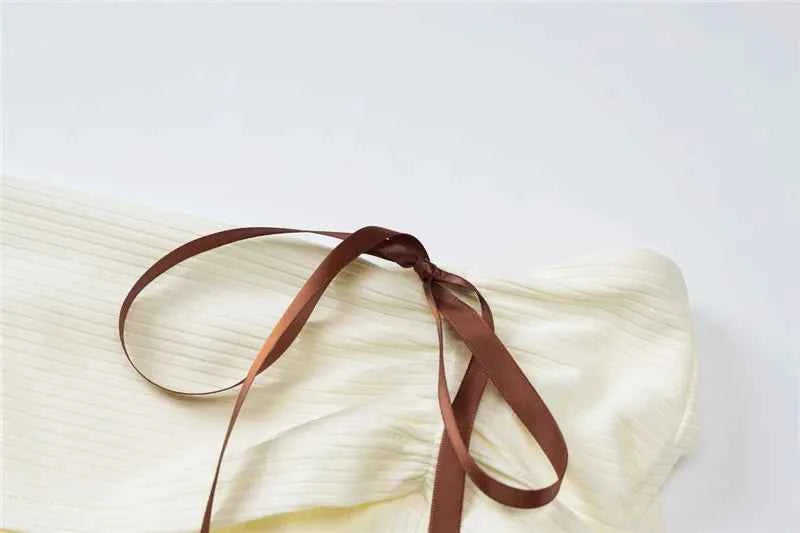 Lace-up Flare Long Sleeve Off-shoulder Backless Bodycon Mini Dress - Rown