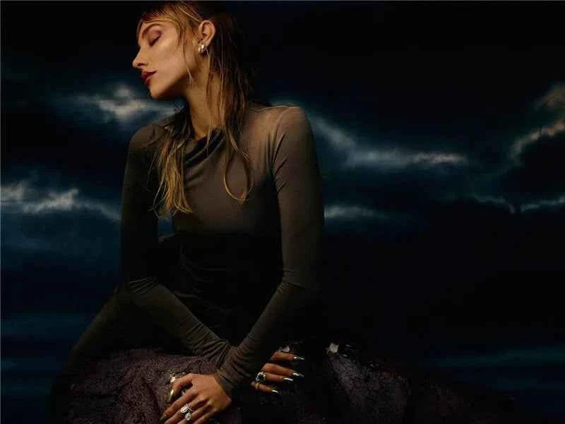 Diagonal Collar Long Sleeve Solid High Waist Ruched Bodycon Maxi Dress - Rown