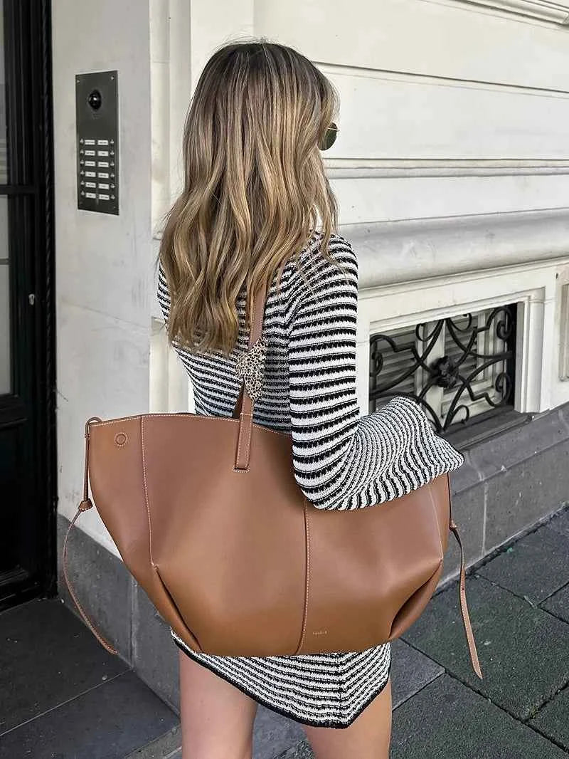 Striped Knit O Neck Long Sleeve High Waist Mini Dress - Rown