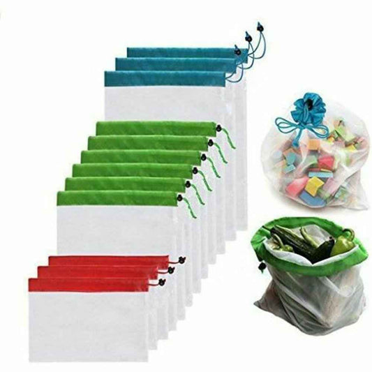 12pcs Reusable Produce Bags - Eco-Friendly Grocery Solution