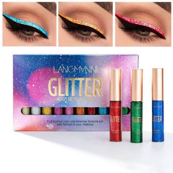 10 Color Glitter Liquid Eyeliner - Dazzling Eye Makeup 1