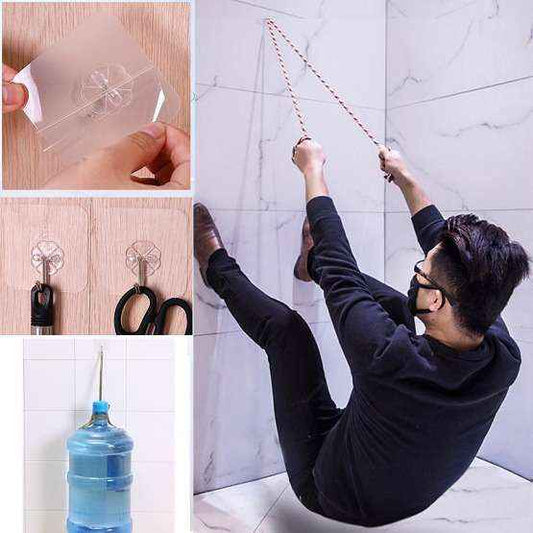 (8 Pack) Transparent Super Suction Wall Hooks