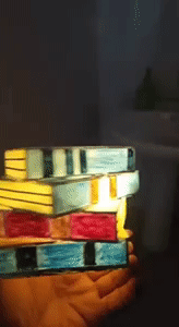 Stained Glass Stacked Books Lamp - Artistic Home Décor 1