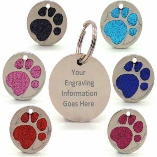 Paw Print Pet ID Tags - Customizable and Stylish Pet Accessories 1