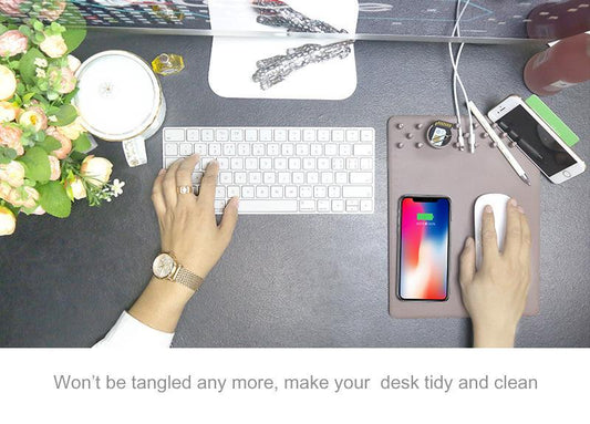 Multi-Function Organizer Mouse Pad with Wireless Charging 1
